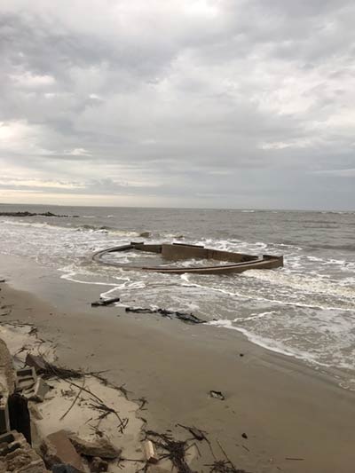 Sullivan's Island, SC: A Panama mount that was designed to be outfitted with 155-mm artillery guns to protect the Charleston harbor and the coastline in general from attack by sea