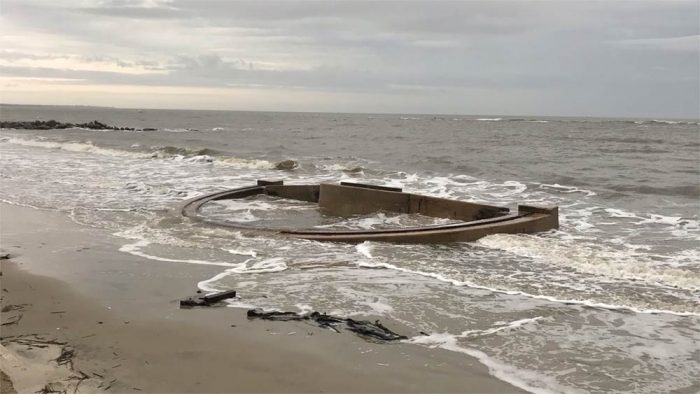 Sullivan's Island, SC: A Panama mount that was designed to be outfitted with 155-mm artillery guns to protect the Charleston harbor and the coastline in general from attack by sea